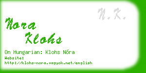 nora klohs business card
